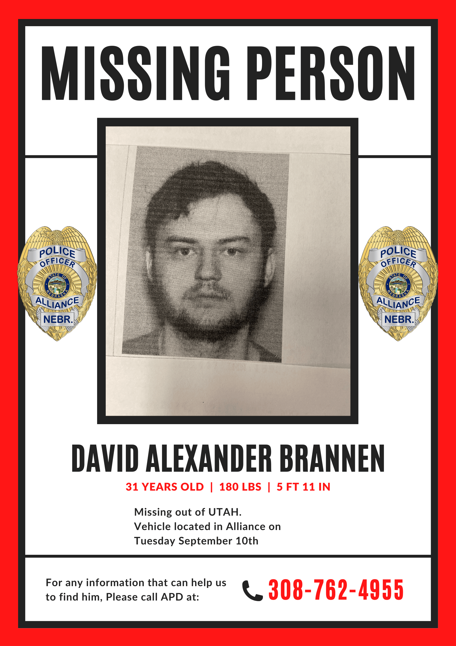 Red White Black Missing Person Poster (3)